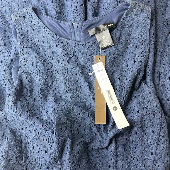 aqua bloomingdales nwt navy blue crotchet Size xs party cocktail Dress - Picture 7 of 7